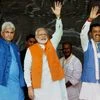 From Left: Manoj Sinha, Narendra Modi, Keshav Prasad Maurya