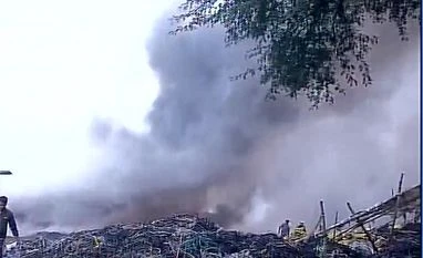Massive fire breaks out at plastic scrap market in Delhi's Mundka Fire broke out in Scrap market in Mundka, it has now been doused