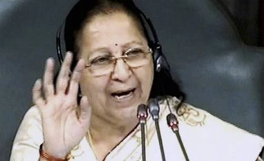 SP MP Akshay Yadav throws paper towards chair in LS, to face action Lok Sabha Speaker Sumitra Mahajan. Photo: PTI