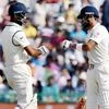 Indian Batsmen Virat Kohli and Cheteshwar Pujara at the 2nd day of 3rd India-England test match in Mohali.