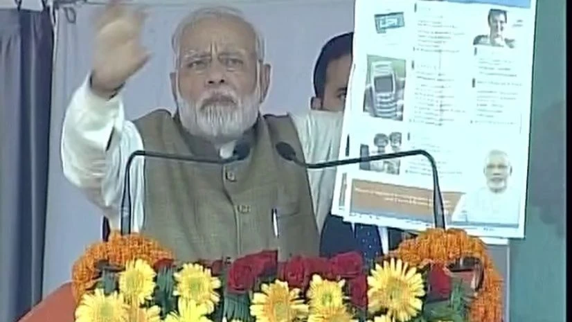 PM Narendra Modi speaking at a rally in Kushinagar (Photo: ANI Twitter account) PM Narendra Modi speaking at a rally in Kushinagar (Photo: ANI Twitter account)