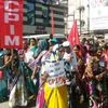 CPI(M) workers protesting against the demonetisation drive in Raipur, Chhattisgarh