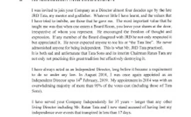 Full text: Nusli wadia accuses Ratan Tata of destroying Tata Steel to save British Steel Full text of Nusli Wadia's letter to Tata Steel shareholders