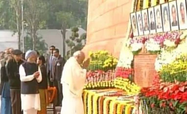 Nation pays tribute to brave hearts on Parliament attack anniversary PM Narendra Modi pays homage to Parliament attack victims. Photo: Twitter