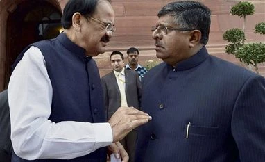 'Shameless' Rahul crossing all limits of morality: Ravi Shankar Prasad Union Ministers Venkaiah Naidu and Ravi Shankar Prasad, Photo: PTI
