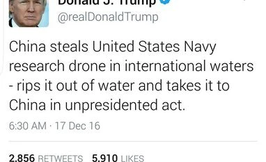 After Trump's 'unpresidented' tweet, China says it will return US drone Unpresidented, Trump gaffe