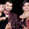 Mohammed Shami with his wife and children