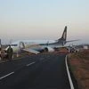 Flight 9W 2374 which had arrived from Dubai and was bound for Mumbai, was about to take off when it skidded off the runway. Photo: Twitter (@SpokespersonMoD)