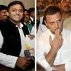 Uttar Pradesh Chief Minister Akhilesh Yadav and Congress Vice-President Rahul Gandhi. Photo: PTI