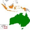 Indonesia map and Australia map