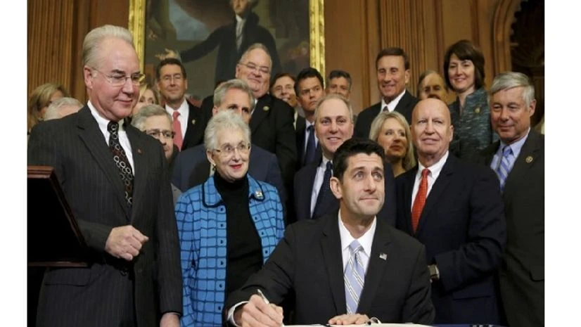 US House Speaker Paul Ryan (R-WI) signs a bill repealing Obamacare at the US Capitol in Washington. Photo: Reuters US House Speaker Paul Ryan (R-WI) signs a bill repealing Obamacare at the US Capitol in Washington. Photo: Reuters