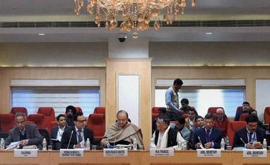 Union Minister for Finance and Corporate Affairs, Arun Jaitley chairing the ninth GST Council Meeting Union Minister for Finance and Corporate Affairs, Arun Jaitley chairing the ninth GST Council Meeting