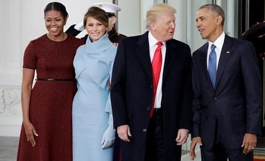 Donald Trump meets Obamas before taking oath as US President Donald Trump, Barack Obama, Michelle Obama, Melania Trump