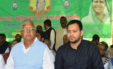 PIL in Patna HC seeks CBI probe into assets of Lalu's sons RJD Chief Lalu Prasad Yadav with Bihar Deputy Chief Minister Tejashwi Yadav during the 93rd birth anniversary celebrations of Jannayak Karpoori Thakur