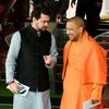 BJP MPs Anurag Thakur and Yofgi Adityanath. Photo: PTI