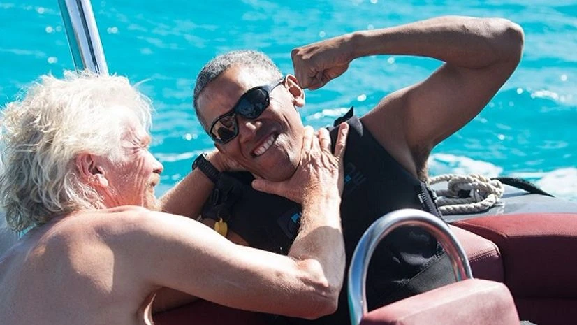 Former US President Barack Obama and British billionaire Richard Branson Former US President Barack Obama and British billionaire Richard Branson