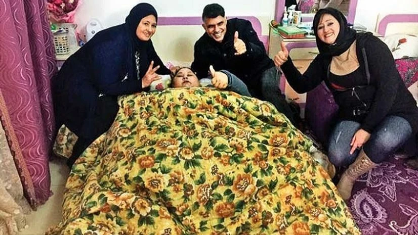 Egytian, Eman Ahmed, weighs about 500 kg arrives on Saturday for Bariatric Surgery in Mumbai (Photo: Twitter) Egytian, Eman Ahmed, weighs about 500 kg arrives on Saturday for Bariatric Surgery in Mumbai (Photo: Twitter)