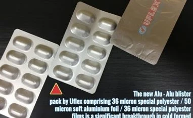New Alu-Alu blister pack that uses Uflex's new polyester film New Alu-Alu blister pack that uses Uflex's new polyester film