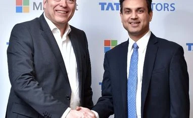 Tata Motors partners with Microsoft for new car products (From left to right) Guenter Butschek, CEO & MD, Tata Motors and Anant Maheshwari, President, Microsoft India, announcing the collaboration, to redefine the connected experience for automobile users