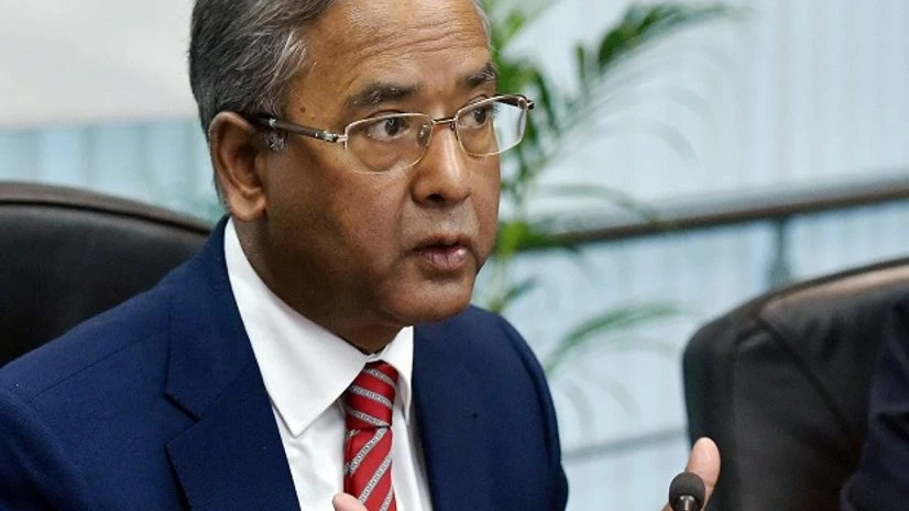 Chairman of Sebi U K Sinha addresses during a press conference at Sebi headquarters in Mumbai on Monday. Photo: PTI Chairman of Sebi U K Sinha addresses during a press conference at Sebi headquarters in Mumbai on Monday. Photo: PTI