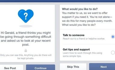 Facebook to help in suicide prevention through AI, pattern recognition facebook, suicide
