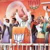 BJP President Amit Shah in an election rally in Amethi