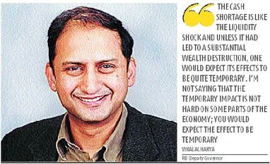 Note ban might affect some sectors in Q4: RBI Viral Acharya, RBI