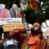 BJP supporters and workers celebrate party’s victory in the assembly elections, at the party head quarters in New Delhi
