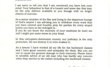 Don't destroy or weaken judiciary: Ram Jethmalani to Justice Karnan Ram Jethmalani's letter