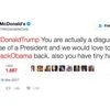 McDonald. Tweet, Donald Trump