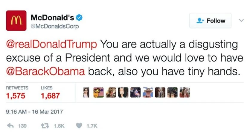 McDonald. Tweet, Donald Trump McDonald. Tweet, Donald Trump