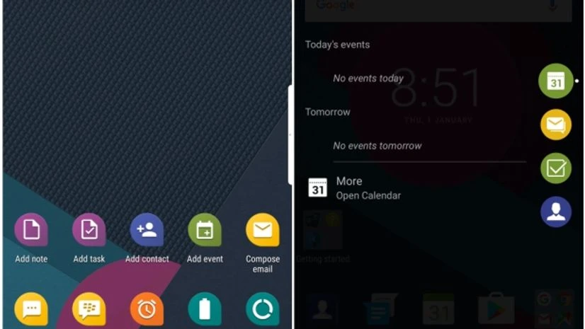 BlackBerry DTEK50: Software interface BlackBerry DTEK50, Software interface, productivity tab