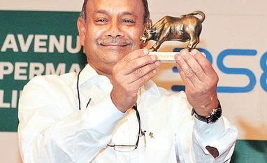 D-Mart hits record high; m-cap swells to Rs 61,731 cr Radhakishan S Damani, founder, D-Mart, at the IPO listing ceremony of Avenue Supermarts in Mumbai on Tuesday. Photo: Suryakant Niwate