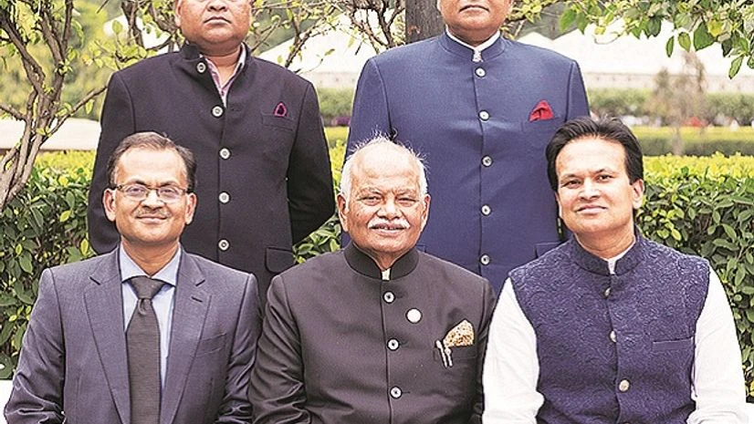 (L-R) Sujit Kanoria (trustee), Sunil Kanoria (trustee); (seated) Hemant Kanoria (trustee), H P Kanoria (chairman), Sanjeev Kanoria (trustee) (L-R) Sujit Kanoria (trustee), Sunil Kanoria (trustee); (seated) Hemant Kanoria (trustee), H P Kanoria (chairman), Sanjeev Kanoria (trustee)