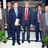 RBI Governor Urjit Patel (second from left) with Deputy Governor Viral V Acharya, Executive Director M D Patra, Deputy Governors S S Mundra, B P Kanungo and N S Vishwanathan at the central bank’s bi-monthly monetary policy review in Mumbai
