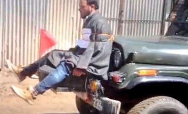 Investigating video showing youth tied to army jeep, says Army Jeep, Tied Kashmiri