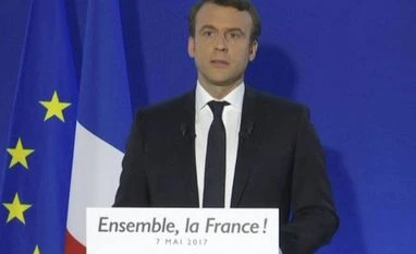 Putin urges Macron to bridge rifts and join forces to fight terrorism Incoming French president Emmanuel Macron speaks after his victory in presidential runoff, at his campaign headquarters in Paris. Photo: AP/PTI