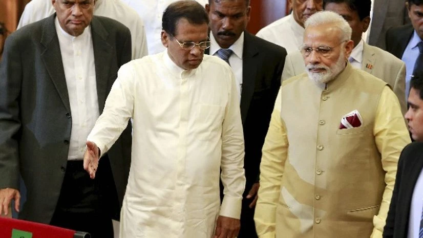 Narendra Modi, Maithripala Sirisena, Sri Lanka, India Narendra Modi, Maithripala Sirisena, Sri Lanka, India