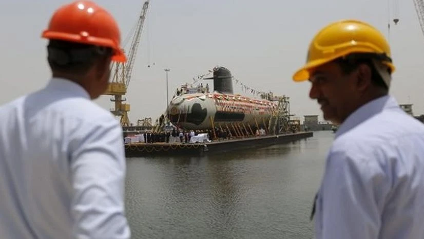 Scorpene submarine Indian Navy's first Scorpene submarine is seen after being undocked from Mazagon Docks Ltd, a naval vessel ship building yard. Photo: Reuters
