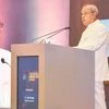 President Pranab Mukherjee speaks during the Ramnath Goenka Memorial Lecture in New Delhi on Thursday 	Photo: PTI