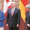 Nato, US President, Donald Trump, Angela Merkel, Paolo Gentiloni