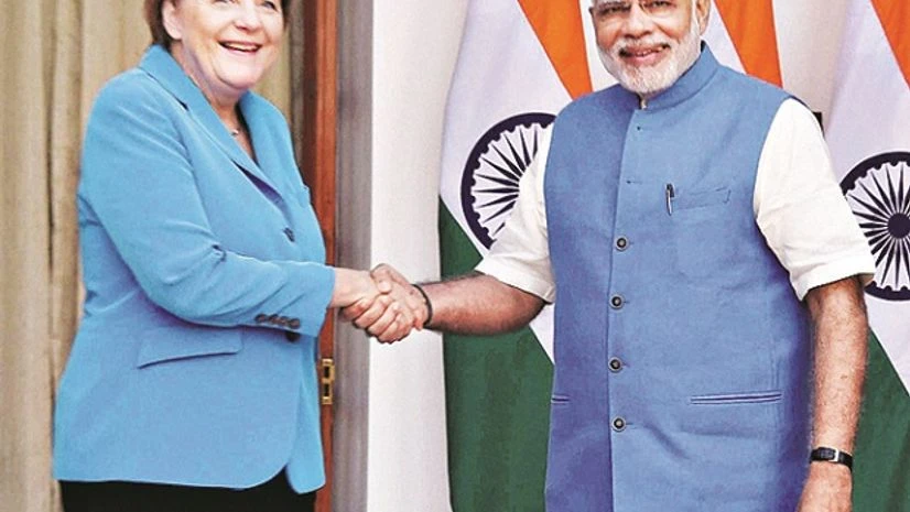 Narendra Modi, Angela Merkel, India Germany Narendra Modi with Angela Merkel, India Germany
