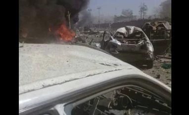 Car bomb explodes near Indian embassy in Kabul, 40 killed or wounded Picture of immediate aftermath of Kabul explosion. ANI