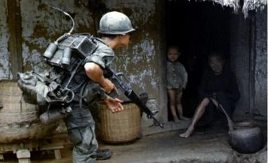 Fake news photos justifying return of martial law to Philippines This photo of a US soldier in a Vietnamese village in 1966 was recently used by a Philippine government news website to report about the status of martial law in Mindanao. (Photo courtesy:Wikipedia)