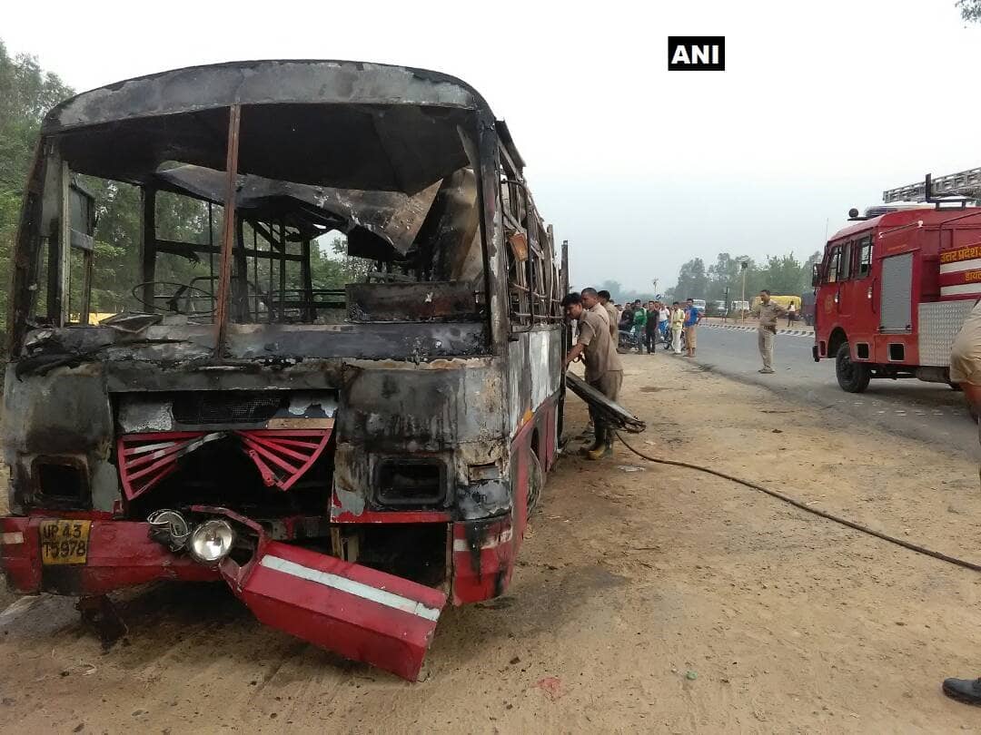Atleast 24 passengers burnt alive in truck-bus collision in Bareilly