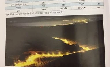 Oops! It is Spain-Morocco road shown as floodlit Indian border Spain-Morocco border, Indian border floodlighting
