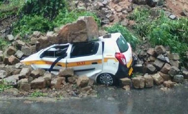 Fresh landslide cuts of Mizoram town, flood sweeps away houses Mizoram floods. Photo: Doordarshan Twitter handle