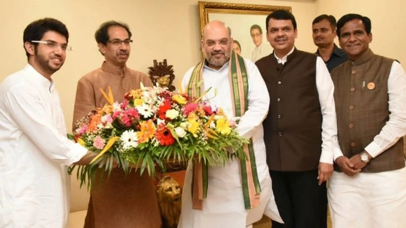Amit Shah, Uddhav Thackeray, Devendra Fadnavis Amit Shah, Uddhav Thackeray, Devendra Fadnavis