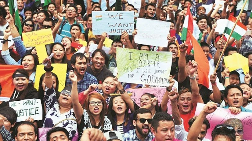 GJM supporters, Gorkhaland protest GJM supporters, Gorkhaland protest