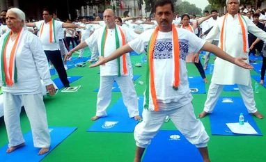 Which asana explains benefits of note ban? Twitter has fun on Yoga Day See pics: Hope you practice 'asanas' everyday, says Kejriwal on Yoga Day